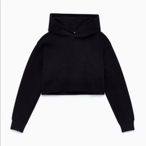 Aritzia TNA Perfect Hoodie Cropped (Black) XS